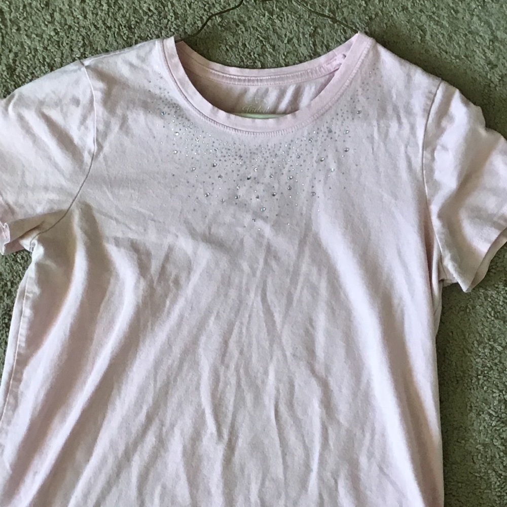 Sparkle top light pink tee kids